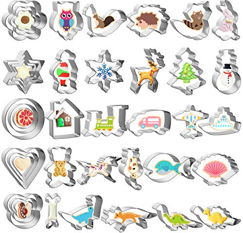 Cookie Cutters, Joyoldelf 40 Pcs Cookie Cutters Kids for DIY Baking Cake Fondant Sugarcraft Pastry Bakeware Decoration
