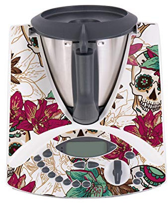 WANDKINGS Aufkleber Skin Sticker für Thermomix TM31, Flowerskull