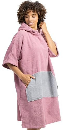 HOMELEVEL Accappatoio Poncho da Surf - Poncho Uomo Donna Surf - Vestaglia Pigiama - Felpa con Cappuccio Oversize Super Calda - Mare Cotone