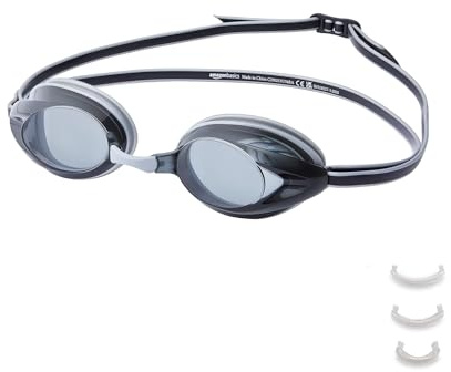 Amazon Basics Unisex-Erwachsenen-Schwimmbrille, Einheitsgröße, Silber