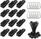 HIQE-FL Markisenklemme,36 Pcs Planenclips mit Karabiner,Planenclips Schwerlast,Markisen Zubehör,Zeltklemmen,Tarp Clips Set,Planenclips Metall,Planenclips mit Spanner