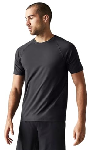 Rhone Reign Mens Workout Shirts, Anti-Odor, Quick Dry Mens Gym Shirts, Workout Shirts for Men, Black, S
