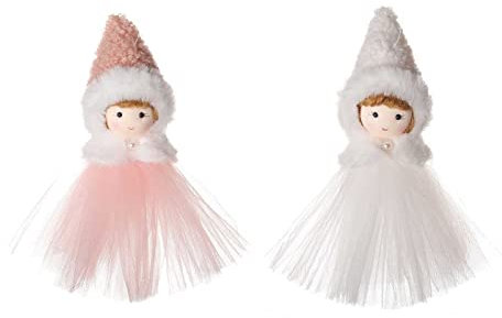 Engel Ornamente Weihnachtsengel Puppe hängende Dekorationen Weihnachtsbaum Dekorationen niedliche Engel Puppe Anhänger Weihnachten Ornamente für Weihnachten Landhausstil (Pink, One Size)