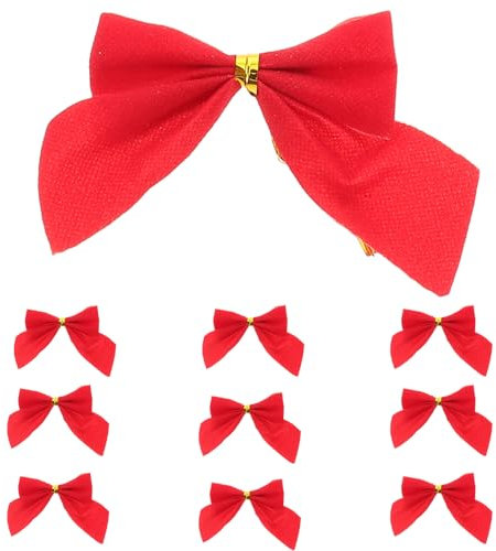 MAGICLULU 12 Stück Weihnachtsbaum-Schleifen-Ornament Rote Weihnachts-Baumschleifen Für Weihnachtsbaum-Geschenkbox-Girlande