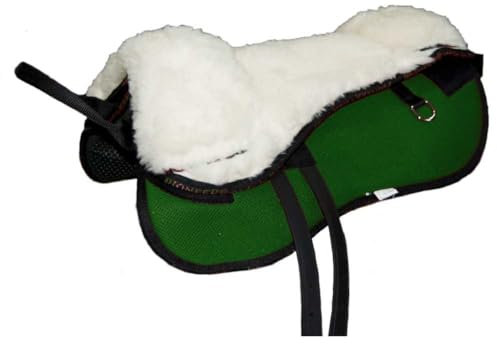 Brama West Bareback Reitpad Small mit Schafswolle & AirMesh - super Soft - Made in Italy - Einheitsgröße - Grün