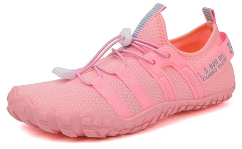 ziitop Zapatos de agua para hombre y mujer, zapatos descalzos, unisex, de secado rápido, ligeros, suaves, para bucear, surf, senderismo, yoga (36-46 EU), Rosa., 37 EU