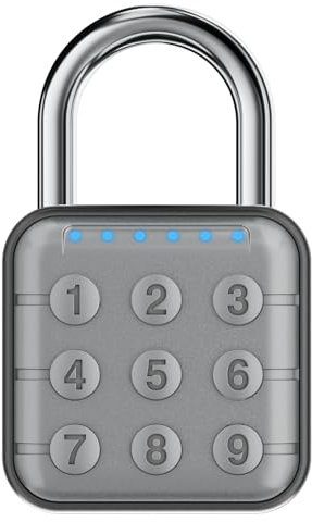 Zahlenschloss, Zahlenschloss für Spind, Schließfachschloss & Gym Locker Lock - Hohe Sicherheit, einfach zu bedienen für Fitnessstudio, Schule, Reisen, Outdoor - Grau