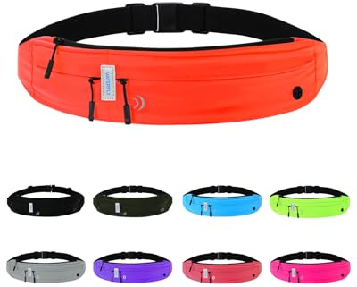 Waterfly Running Belt Bum Bag: Runner Marathon Jogging Waist Pack Sport Workout Exercise Fitness Phone Holder Bag for Men Women Jogger Slim Waistband