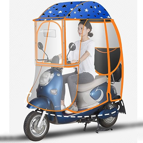 Copertura antipioggia per scooter e moto, completamente chiusa, universale, con strisce riflettenti e tasche