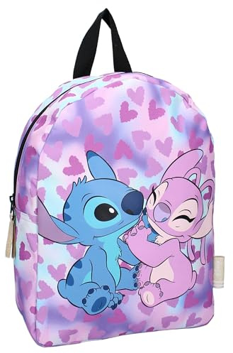 Vadobag Sac à dos STITCH et ANGEL Style Icons de Disney Lilo & Stitch - Sac à dos pour enfants | école maternelle - couleur violette - dimensions 31 x 23 x 9 cm, multicolore, taille unique