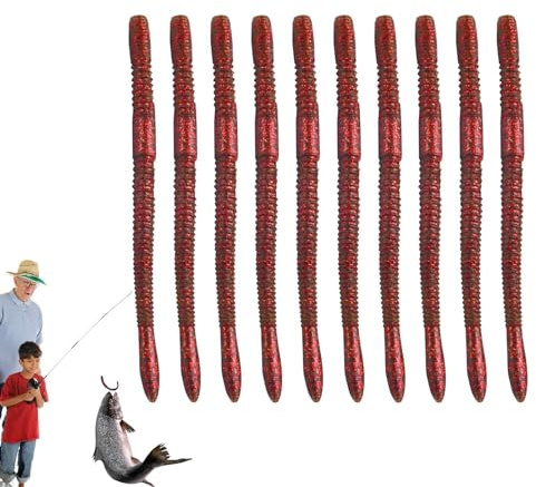 Appât de ver Flottant, appât de ver Doux,10 appâts sans Plomb pour Truite | Appâts à Truite en PVC, Conception de ver de Terre sans Plomb, coulant et Tombant Lentement, pour Poisson Mandarin