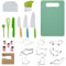 JRJRN 24 Pièces Couteau de Cuisine pour Enfants, Set de Couteaux pour Enfants, Couteaux de Cuisine en Plastique avec Planche à Découper pour Légumes Fruits Gâtea