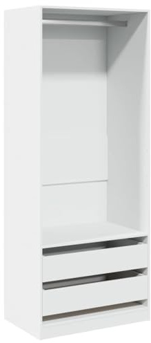 vidaXL Kleiderschrank, Garderobenschrank mit Stauraum, Hochschrank für Schlafzimmer, Flurschrank Dielenschrank, Modern, Weiß Holzwerkstoff