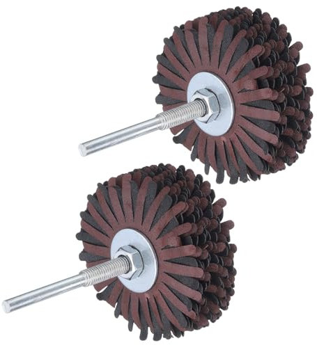 sourcing map 2pcs Abrasive Cloth Flap Wheel Sanding Star 1/4-Inch Shank for Woodworking Root Carving Furniture Polishing 320 Grit