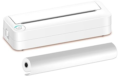HUIOP Bärbar skrivare, A4 bärbar pappersskrivare BT Connect trådlös termisk utskrift kompatibel med iOS och Android 210 mm bred mobil fotoskrivarhållare för resor i