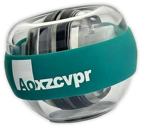 Aoxzcvpr gyro power gyroscope ball auto start wrist exerciser torque ball with LED Lights for hand trainer for sports enthusiasts. (Green)