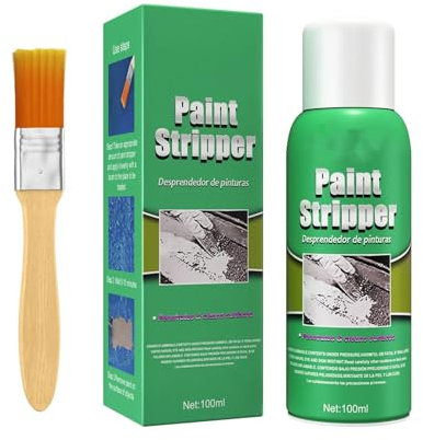 Dmuzsoih 100ml Paint Stripper, Paint and Varnish Stripper, Paint Remover for Metal Surfaces with Brush, Rust-Proof Paint Removal Tool, Car Paint Remover Metal for Motorcycle, Furniture, Wood