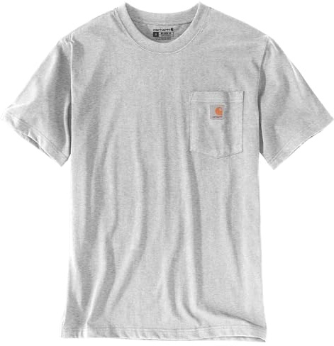 Carhartt Men's Dearborn Relaxed Pocket T-Shirt, Heather Gray, Large