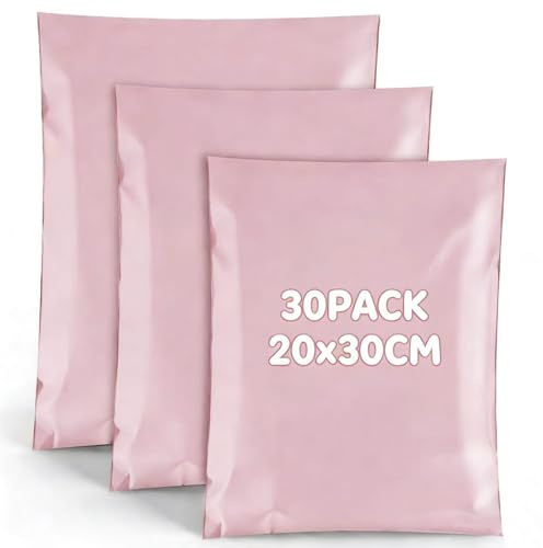 UIUIUI-SONG 30 stycken expeditionsplastkuvert 20 x 30 cm, vattentät paketförpackning Vinted, paketförsändelsepåse Vinted, självhäftande ogenomskinliga påsar för kläder, skor, böcker