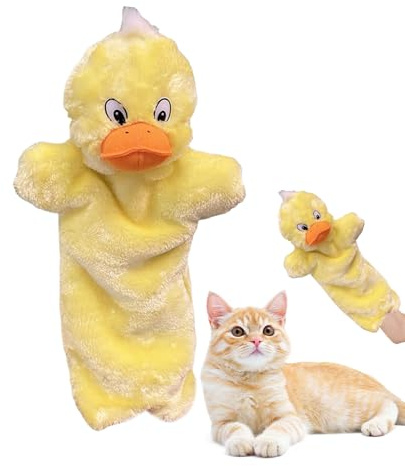 Marionette a Mano Animali – 17 x 40 cm, materiale morbido peluche pupazzo a mano d' , pupazzo giocattolo di lotta per gatti | marionetta a mano di noce e tigre, giocattolo per,