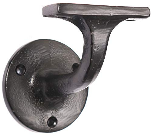 5X Cast Iron Handrail Brackets + Screws - Heavy Duty Black Bannister Stair/Wall Supports