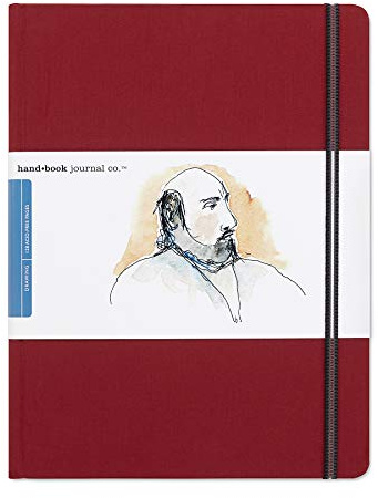 Speedball Drawing Journal Book 10.5 x 8.25 Large Portrait Vermilion Red, Art Sketch Paper For Pen, Ink, Pencil, Markers, For Adult, Kid