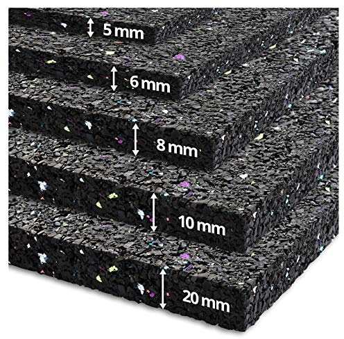 Tappeto Gomma Antivibrazioni - Salvapavimento Gomma Antiscivolo, Antitrauma, Antirumore, Isolante - Pavimento Palestra, Stalla - 6 mm - 62,5x200 cm