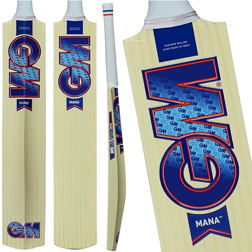 Gunn & Moore GM Cricket Bat | Mana | Nybörjarklass 1 kashmir pil | Storlek 3 lämplig för spelare 137-144 cm / 4' 6 - 4' 8