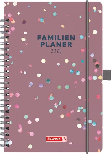BRUNNEN Bokkalender familjeplanerare (2025) Confetti, 2 sidor = 1 vecka, A5, 192 sidor, inbunden