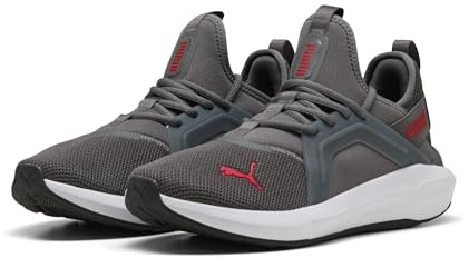 Puma - SOFTRIDE Enzo 5, Zapatillas para Correr de Carretera Unisexo, Cool Dark Gray-FOR All Time Red-Puma White,
