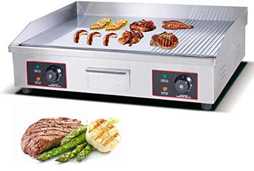 Planchas Eléctricas Comerciales, Estación De Parrilla Con Plancha Superior Plana, Plancha Eléctrica Antiadherente, Placa Caliente Para Encimera, Parrilla De Barbacoa Comercial, Para Acampar, Al Aire