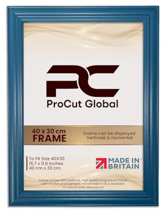Procut Global 40x30CM Navy Blue Picture Frames - Classic Wooden Photo Frame with Shatterproof Perspex for Wall or Tabletop - Perfect for Posters, Certificates & Prints - Sizes & Colors Available