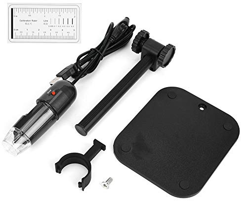 Microscopio Digital USB 25X-600X con Soporte Elevación y 8 Luces LED, Ampliación Ajustable para Inspección Detallada de Materiales Plásticos y Electrónicos
