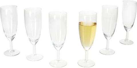 MamboCat Set di 6 bicchieri da spumante Royal calibrati da 0,1 l, altezza 16 cm, moderni calici trasparenti con piedino, per prosecco, champagne & Co I bicchieri trasparenti per matrimoni, feste