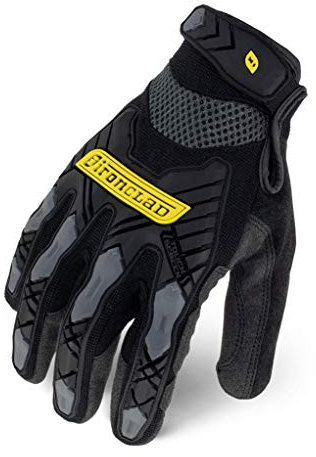Ironclad Medium Black Protective Gloves with Touchscreen Command Technology, Anti-Vibration Reducing Pads, Hand Safety Impact Work Gloves, Sweat Management Feature