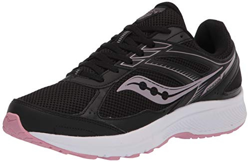 Saucony Women's Cohesion 14 Road Running Shoe, Black/Pink, 9