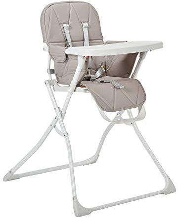 MyChild Hideaway Compact Folding Highchair, Heather Grey - Quick Easy Fold Flat, Easy Storage, Lightweight
