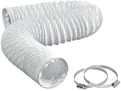 LOOTICH Tubo dell'aria di Scarico Condotti Flessibile in PVC Diametro 102mm Lunghezza 2,5m per Impianti di Climatizzazione Asciugatrici Cappe Aspiranti con 2 Morsetti in Acciaio