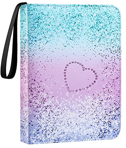 Trading Card Album, Binder Card Holder, Fits 400 Cards with 50 Removable Sleeves, Carrying Case Binder Album, Book Folder Storage Organizer (NO cards)