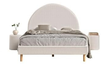 Vipack Bett Moon 140 x 200 cm, Weiß mit Sitzsack, 140 x 200