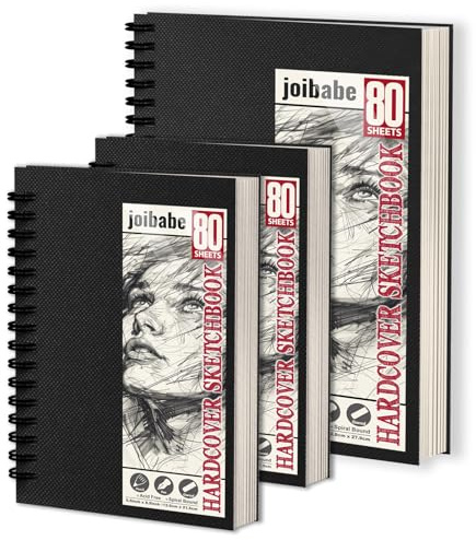 3 Pack Sketchbooks A4 A5, 100gsm Hardcover Spiral Bound Drawing Pad, 240 Sheets/480 Pages Drawing Paper, Professional Sketch Pad for Kids & Adults, Studio & Outdoor Use
