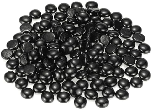 M METERXITY Fire Glass Stones 18-22mm, 350g/0.77-Pound, Black