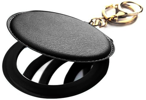 Specchio Pieghevole Portatile a Doppia Faccia - Tascabile da Viaggio per il Trucco con Portachiavi, Ideale per Ragazze e Truccatori per Ritocchi in Movimento