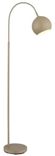 Stehleuchte Bogenstehlampe Stehlampe sandfarben Bogenlampe Wohnzimmer, Metall, 1x E27 Fassung, LxBxH 46x25x150 cm