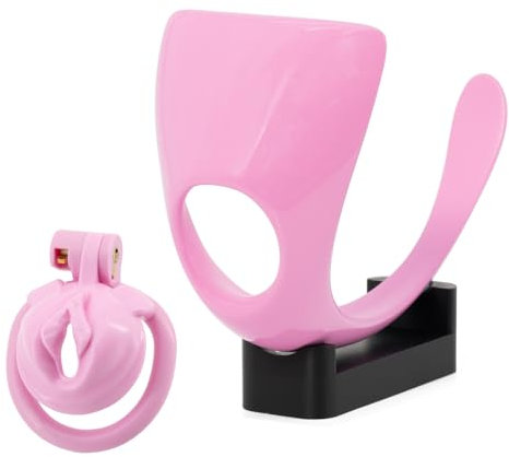 Sissy Peniskäfig mit Chastity Panties Panel, Keuschheitskäfig Herren Sexspielzeug mit 4 Großen Rings Passend für die Meisten Standard Cock Cage, Hohes und Atmungsaktives Design (P06-Pants Plate+Cage)