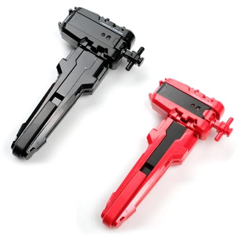 AIBREAY 2 kreisel X String Launchers mit Griff, Kampfkreisel Starter Set, Battling Tops Schnur Launcher, Battle Spinner Starters, Kompatibel mit X-Serien kreisel, Schwarz Rot Set