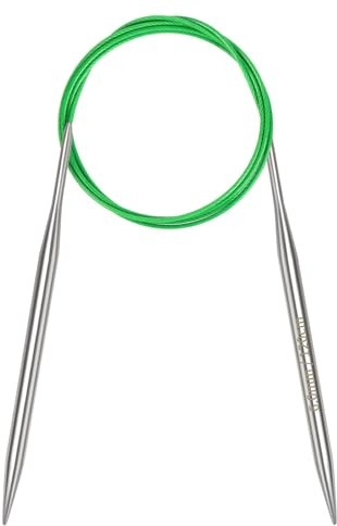 Coopay 6 mm cirkulära sticknålar 120 cm långa, runda nålar i metall | Cirkulär nål i rostfritt stål med fast kabel, cirkelstickstift, långa runda sticknålar för filt stort projekt
