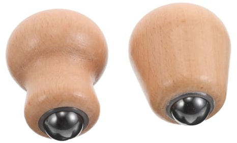 Mipcase Rouleau de Massage Facial et Corporal en Bois Naturel 2 Pièces Petit Format Outil D'auto-massage pour Visage et Cou Détente Musculaire Usage Maison et Voyage