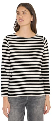Cecil T-Shirt Basique rayé Noir L