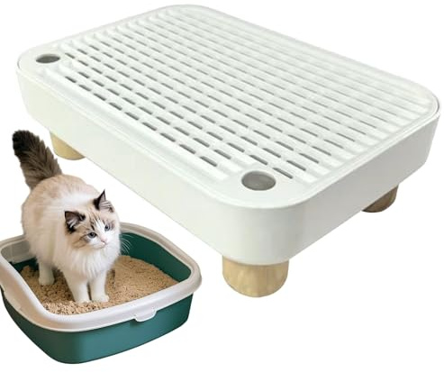 Kattramp för kattlåda – äldre kattsandsteg med filterfunktion – lätt att rengöra kattunge bajslåda trappa, för lägenhet vardagsrum veterinär sovsal inomhus utomhus